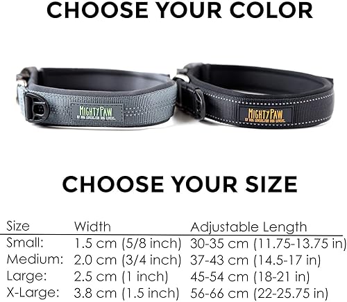 Miniatura 2 de Mighty Paw Collar para perro  Acolchado de neopreno  Reflectante para correr  Extra cómodo para perros activos  Collar de perro de calidad  Collar