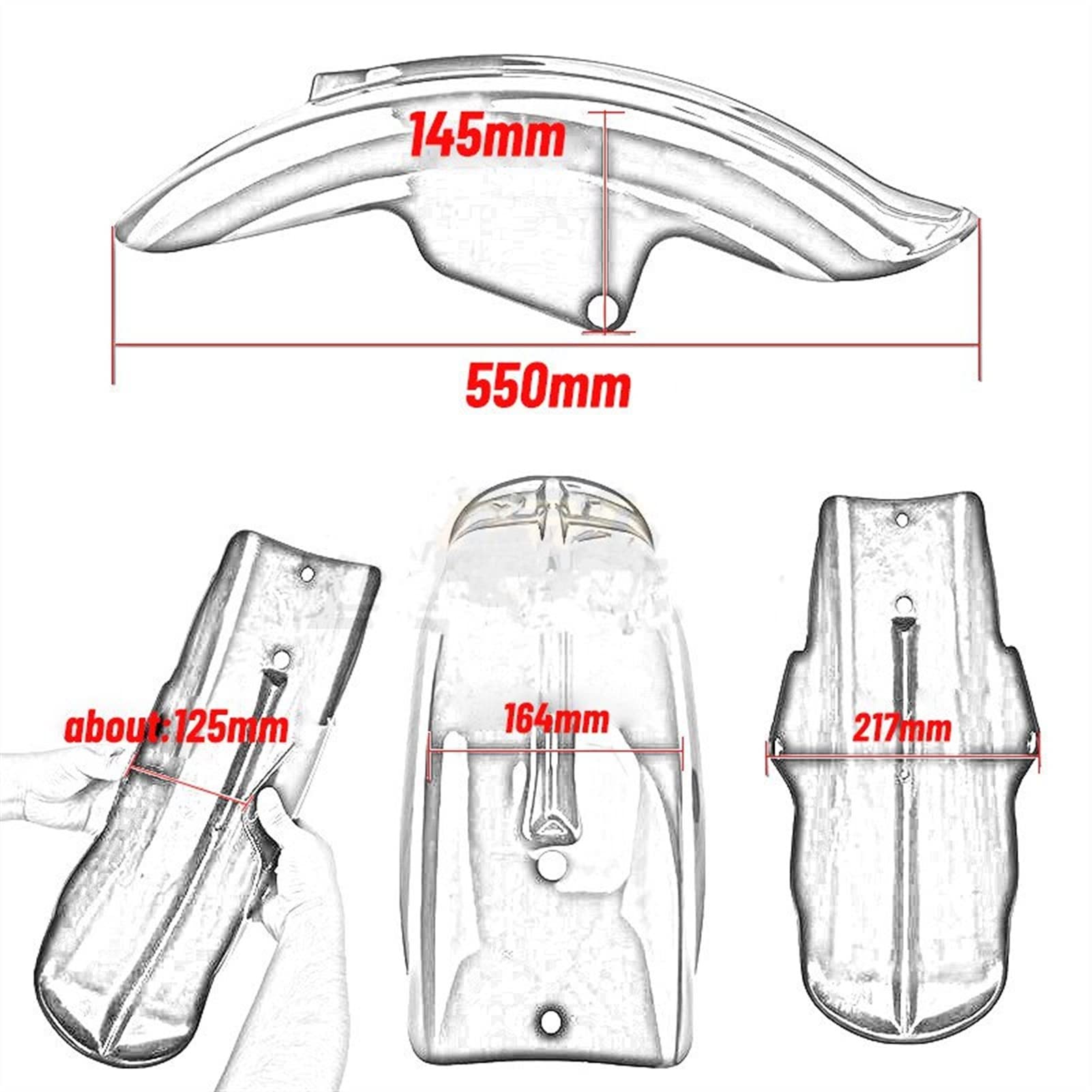 Wielafdekking Splash Guard Universele Motorfiets Voorspatbord Fender