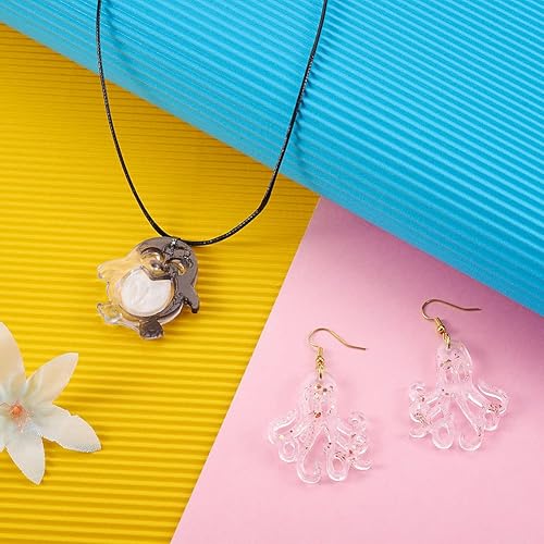 Miniatura 5 de KISSITTY Moldes de silicona para aretes con temática de animales, lobo, gato, pájaro, rana, pato, pulpo, colgante, moldes de fundición de resina,