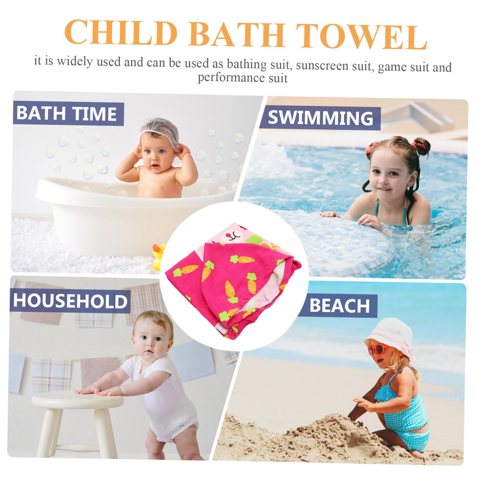 PRETYZOOM 5 Pz Mantello Accappatoio Per Bambini Asciugamano Da Bagno Per Bambini Accappatoi Per Telo Mare Con Cappuccio Per Asciugamani Da Bagno Per Fibra Superfine