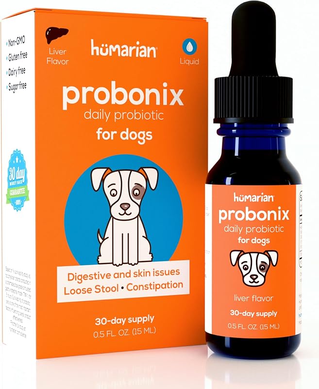 Probiótico Líquido Probonix para Cães com 8 Cepas, Suplemento em Gotas para Rotina Alimentar, 30 Dias