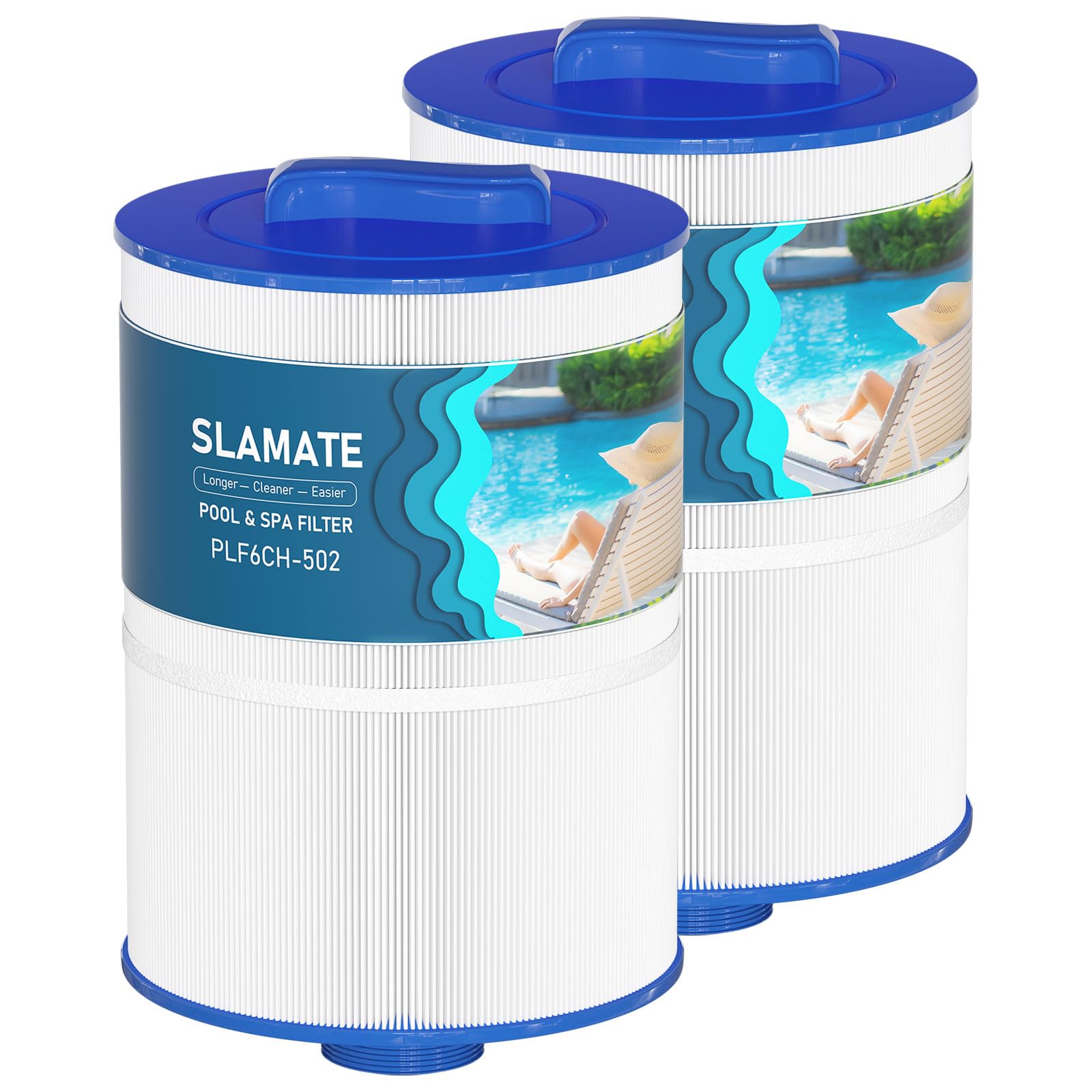 PAS50SV-F2M Spa Filter Replacement Compatible with PAS50SV-F2M, Unicel 6CH-502, Filbur FC-0311, Master Deluxe M60506, Magnum AR50, Baleen AK-90161, XLS-604 Spa Hot Tub Filter Cartridge 2 Pack