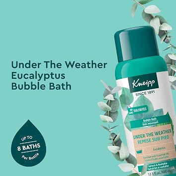 Kneipp Under the Weather Eucalyptus Aromatherapy Bubble Bath - Good for Respiratory Wellness - Vegan - Sulfate Free - 13.5 fl oz - Up to Eight Baths