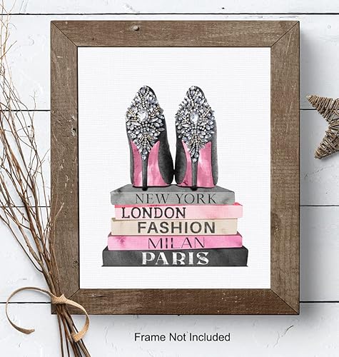 Miniatura 8 de Glam Fashion Design Wall Art 11x14 - Luxury Gift for Women - Pink Black Poster - Girls Bedroom, Living Room Decor - Fashion Wall Art for Women -