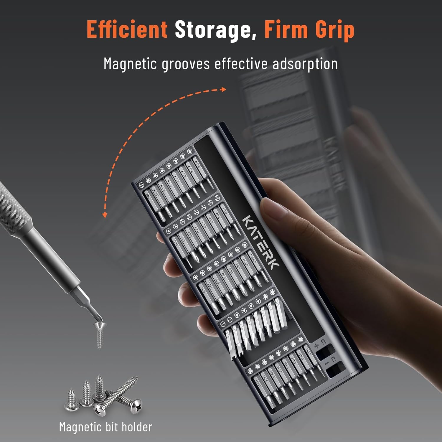 KATERK 80-in-1 Mini Screwdriver Set - Precision Small Magnetic Screwdriver Set Repair Tool Kit for Phone, Computer, Watch, Laptop, Macbook, Ring Doorbell, Eyeglass, Electronic, Screw Driver