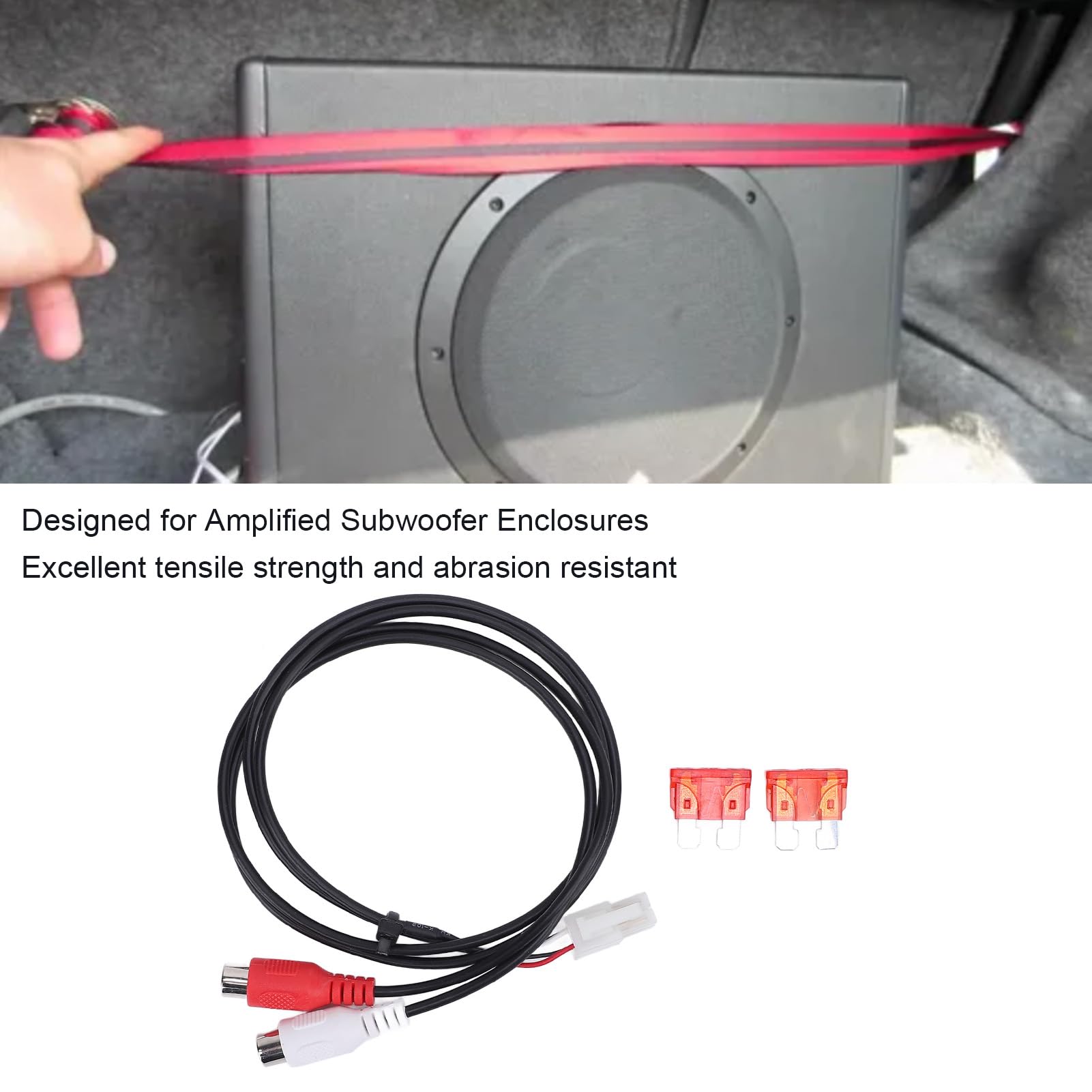 Srliya Signaleingangs-Kabelbaumauto-Signaleingangsgurt Verbessern die Klangqualität für Rockford Fosgate Punch P300-10 P300-12 Amplified Subwoofer-Gehäuse