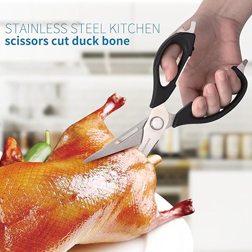 Miniatura 6 de Tijeras de cocina, tijeras multiusos, tijeras de cocina resistentes para pollo, aves, pescado, carne, verduras, hierbas y barbacoa, se separan para