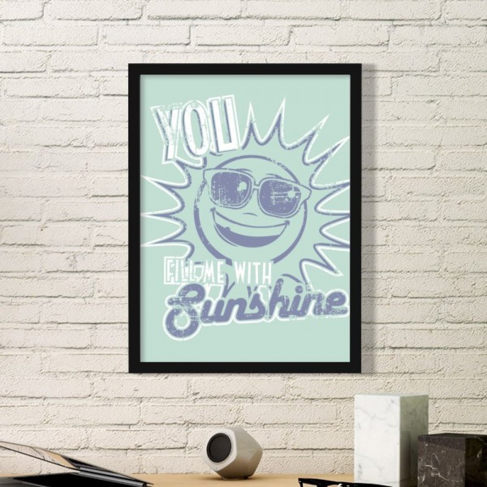 Cadre photo rond bois noir soleil bleu pour sublimer un petit espace