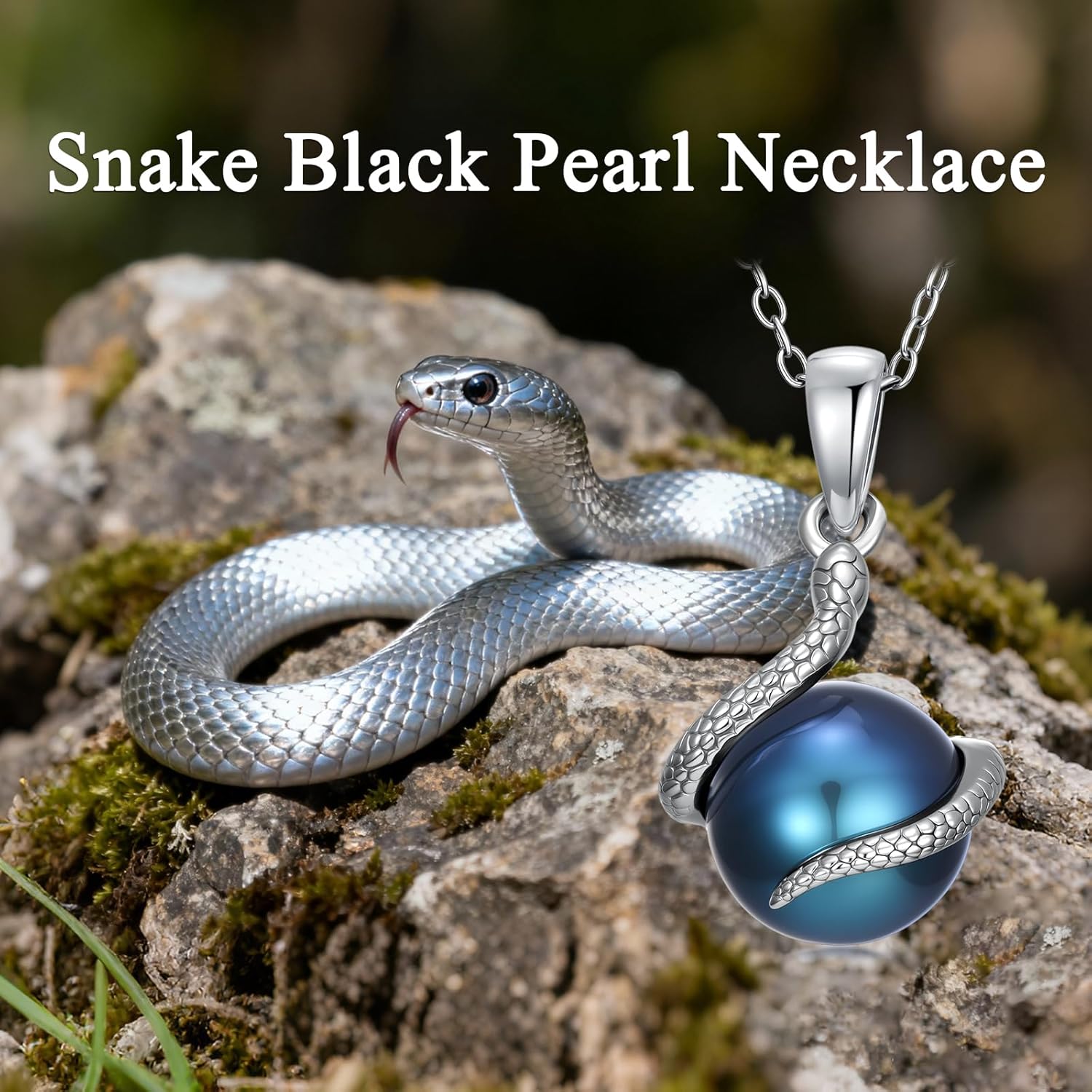 Black Pearl Necklaces for Women Sterling Silver Genuine Freshwater Pearl Pendant Necklace Jewelry for Women - Image 5