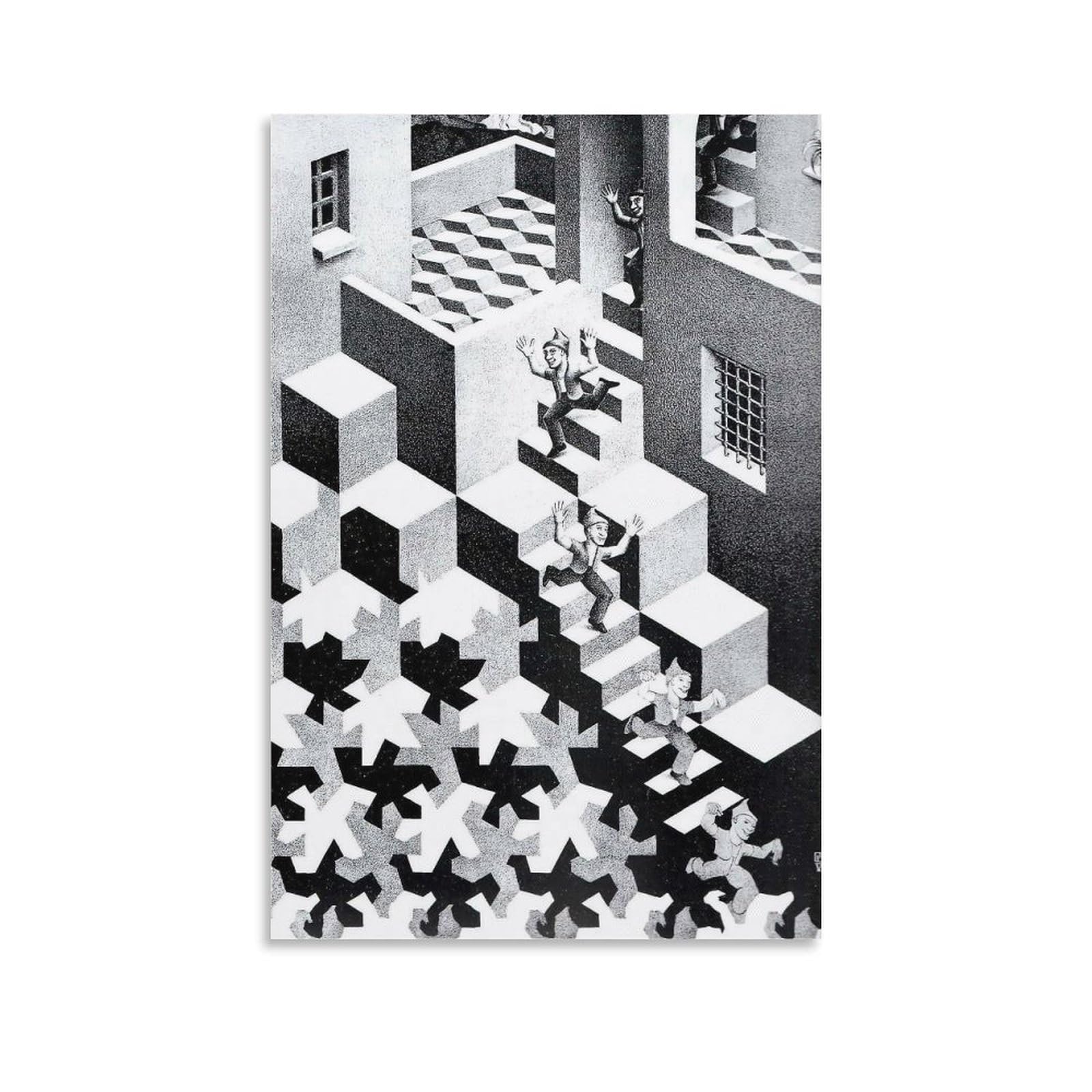 M.C. Escher Cycle Wall Art Poster Canvas Poster Wall Art Picture Prints Hanging Photo Decor Home Posters Artworks 08x12inch(20x30cm) — image 1