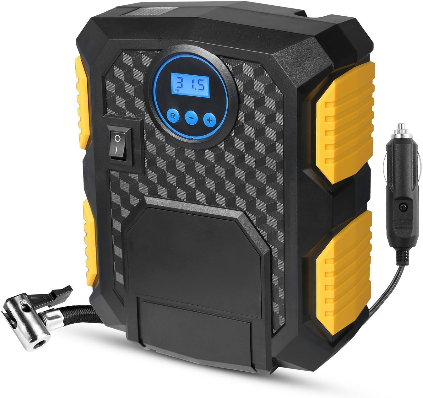 12V Portable Air Compressor Car Tire Inflator Pump - Preset Pressure Auto Shut Off - Digital 150 Psi Tire Gauge