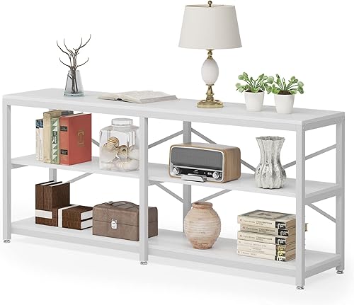 Miniatura 9 de Tribesigns Mesa consola extra larga de 70.9 pulgadas, moderna mesa de sofá detrás del sofá con estantes de almacenamiento, mesa de entrada