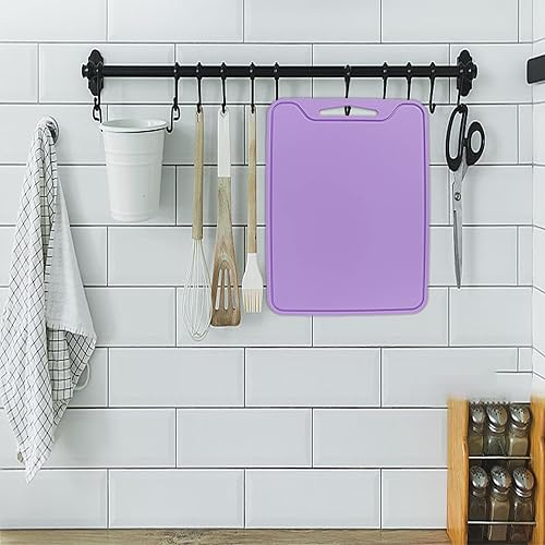Miniatura 8 de Tabla de cortar, de silicona de grado alimenticio, flexible, tabla de cortar para el hogar, cocina, uso morado, sin BPA, lavavajillas