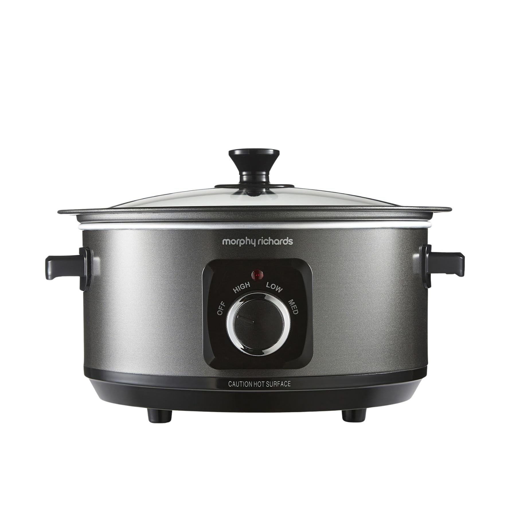 Morphy Richards 6.5L Sear & Stew Slow Cooker - Hinged Hid - Black - Aluminum