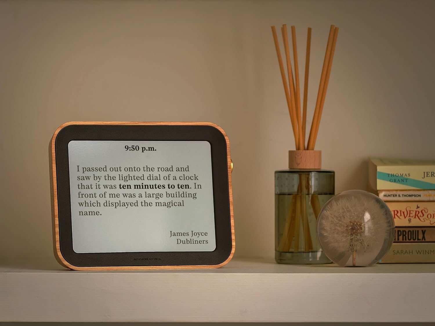 Author Clock – Literary Clock that Tells Time Using Book Quotes | Unique Gift for Book Lovers | New Quote Every Minute | Large | Vol 2