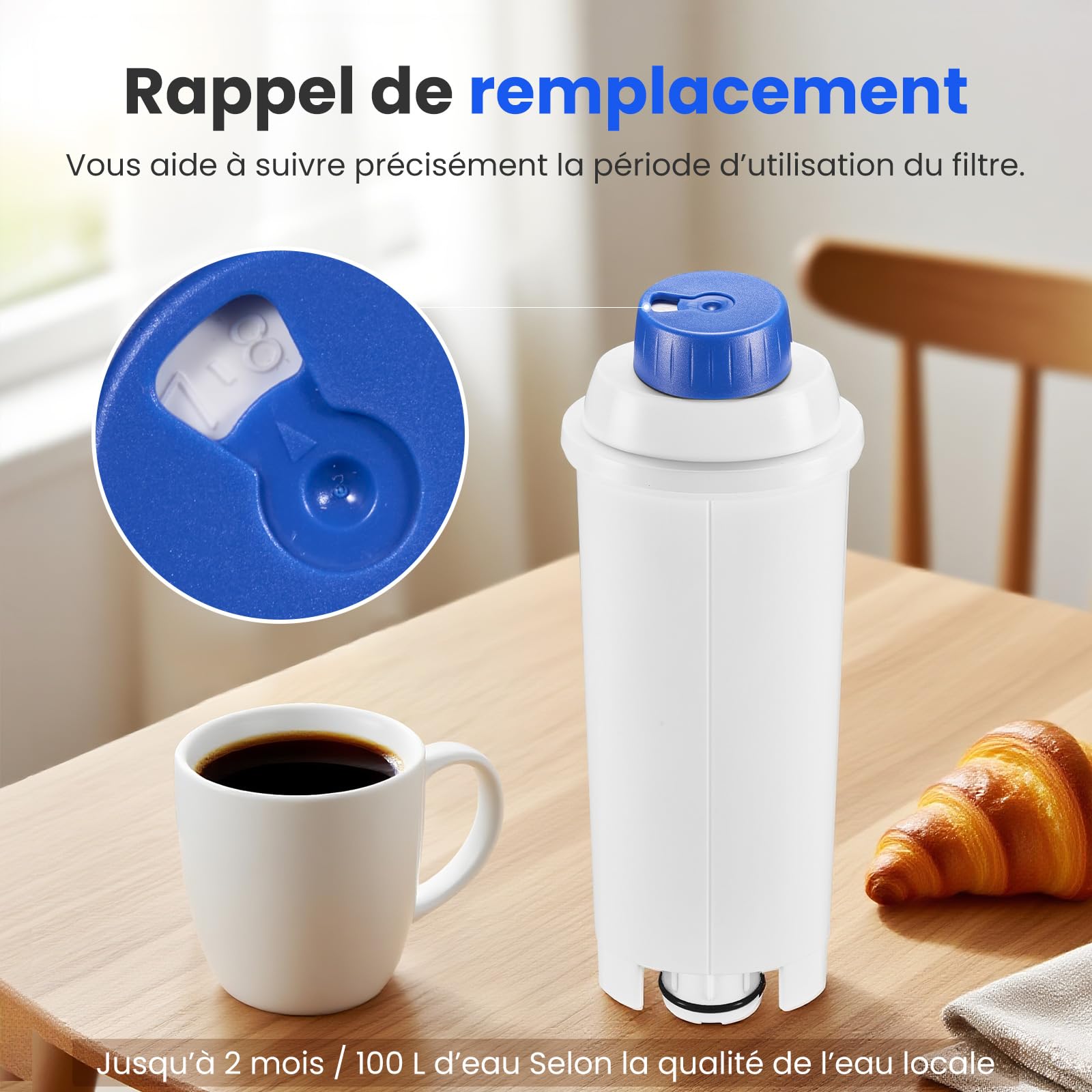 Lot De 6 Filtres à Eau Pour Machines à Café DeLonghi Magnifica, Dinamica, Eletta, Rivelia, ECAM, ETAM