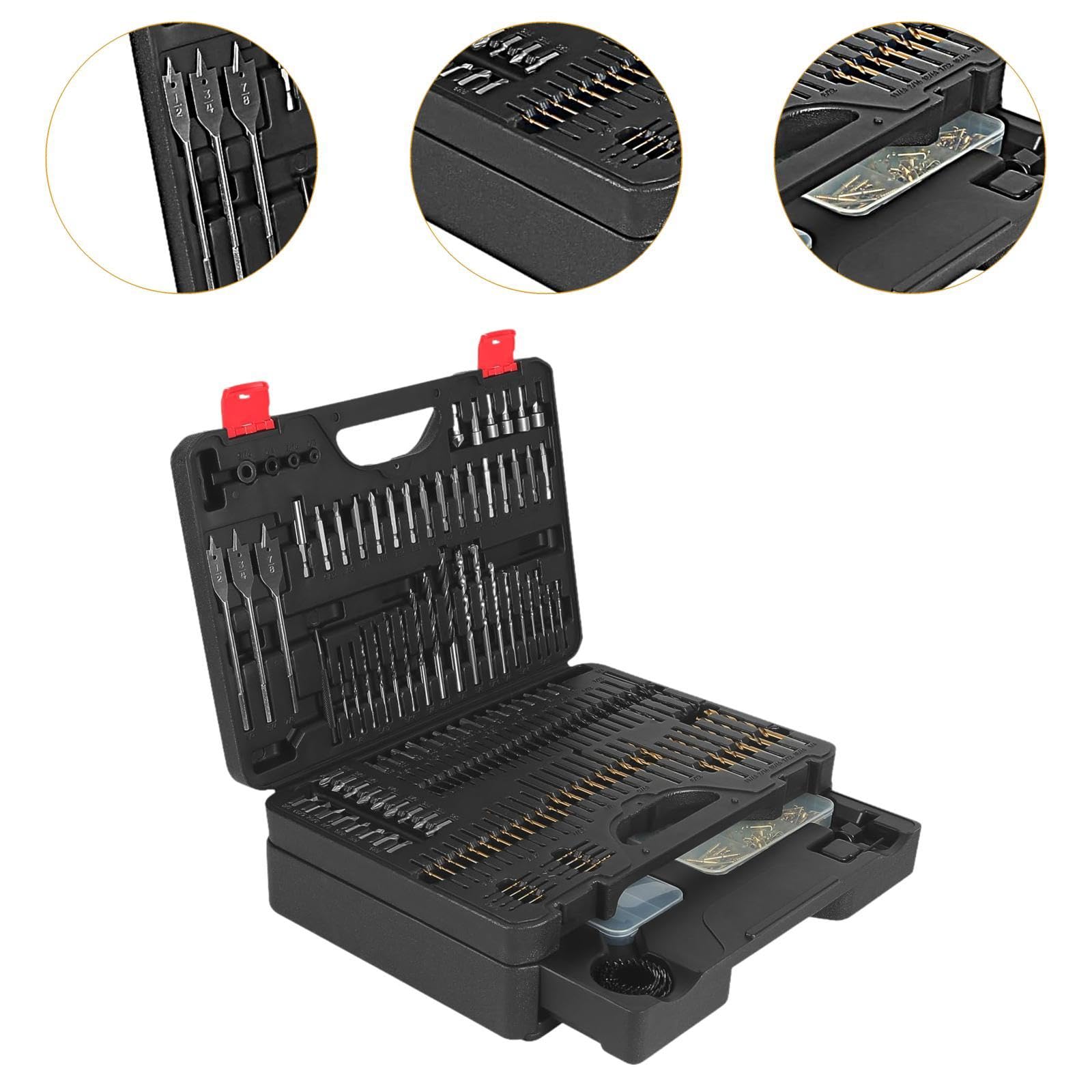 Juego de 398 Brocas, Kit de Accesorios para Taladro Y Destornillador, Broca para Destornillador de Impacto para Carpintería.