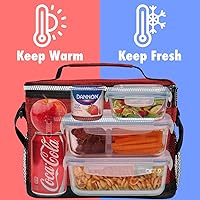 Vista 2 de opux Lonchera térmica para hombres y mujeres, bolsa de almuerzo para el trabajo y la escuela, a prueba de fugas, suave bolsa de almuerzo