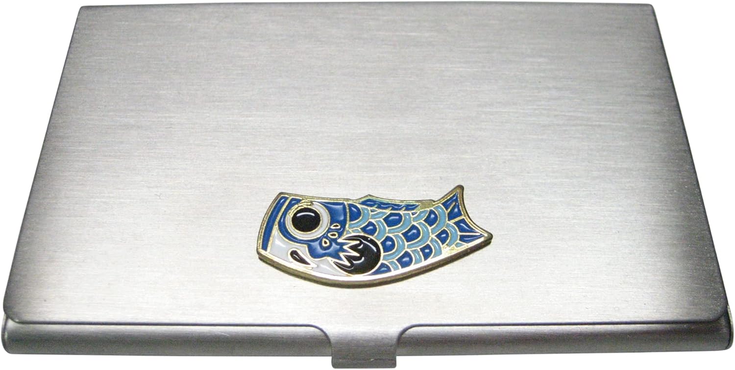 Blue Toned Festival Koi Flag Koinobori Business Card Holder