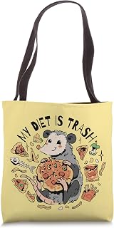 Funny Kawaii Possum Retro Vintage My Diet Is Trash Tote Bag