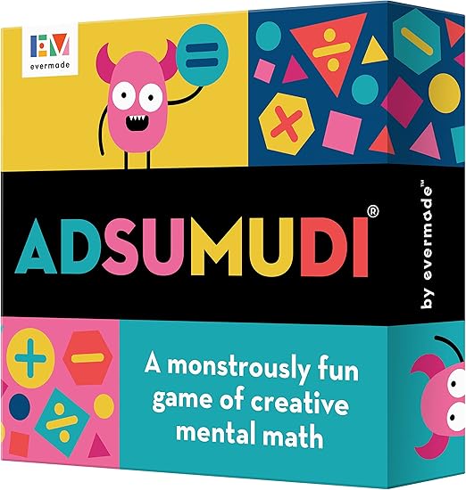Adsumudi Math Game - The Monstrously Fun, Smart Game for Kids to Practice Multiplication, Division, Addition and Subtraction - Great for Kids Ages 8-12