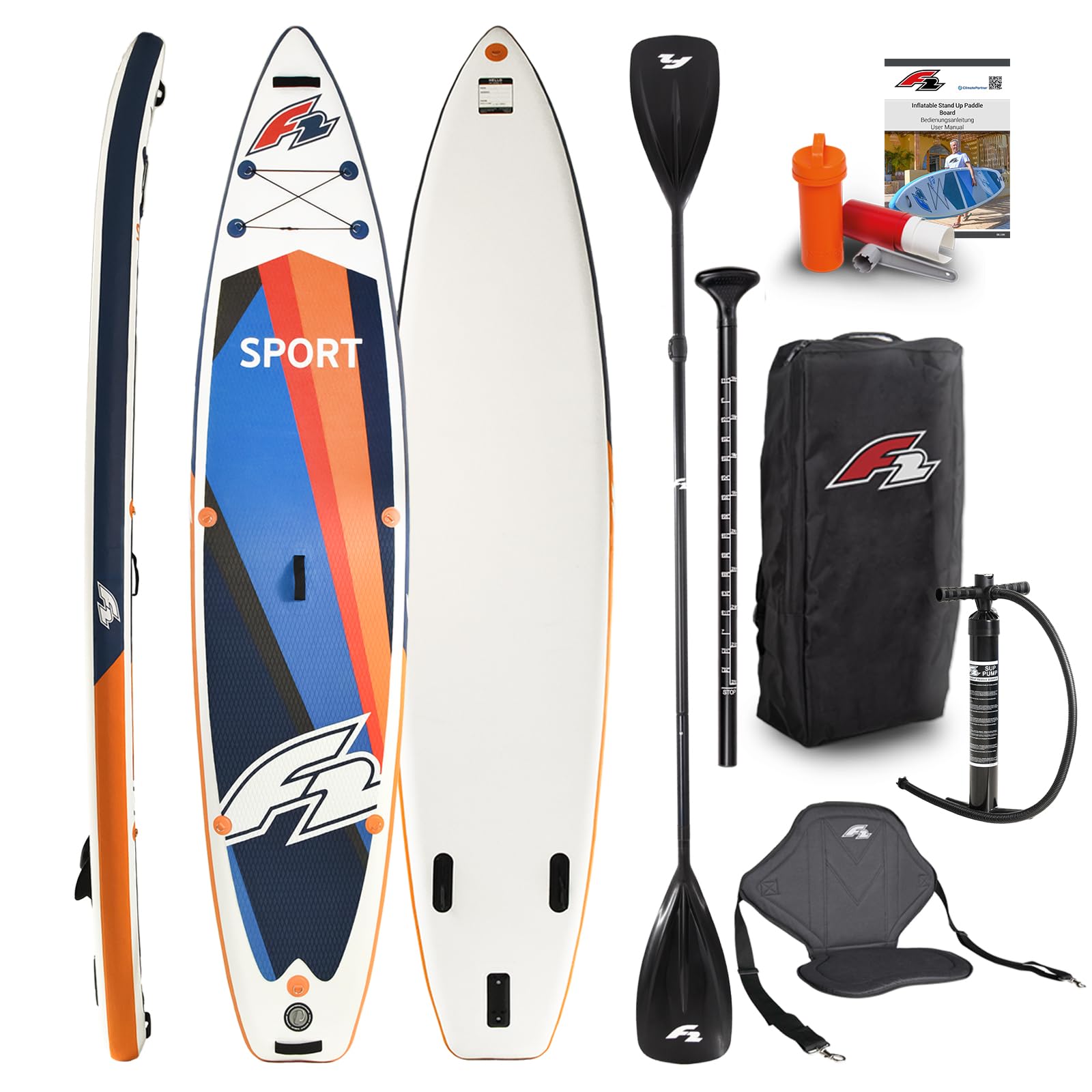 F2 Marken Stand Up Paddle Board Sport Touring SUP 354cm 12'2" Zubehör Wählbar