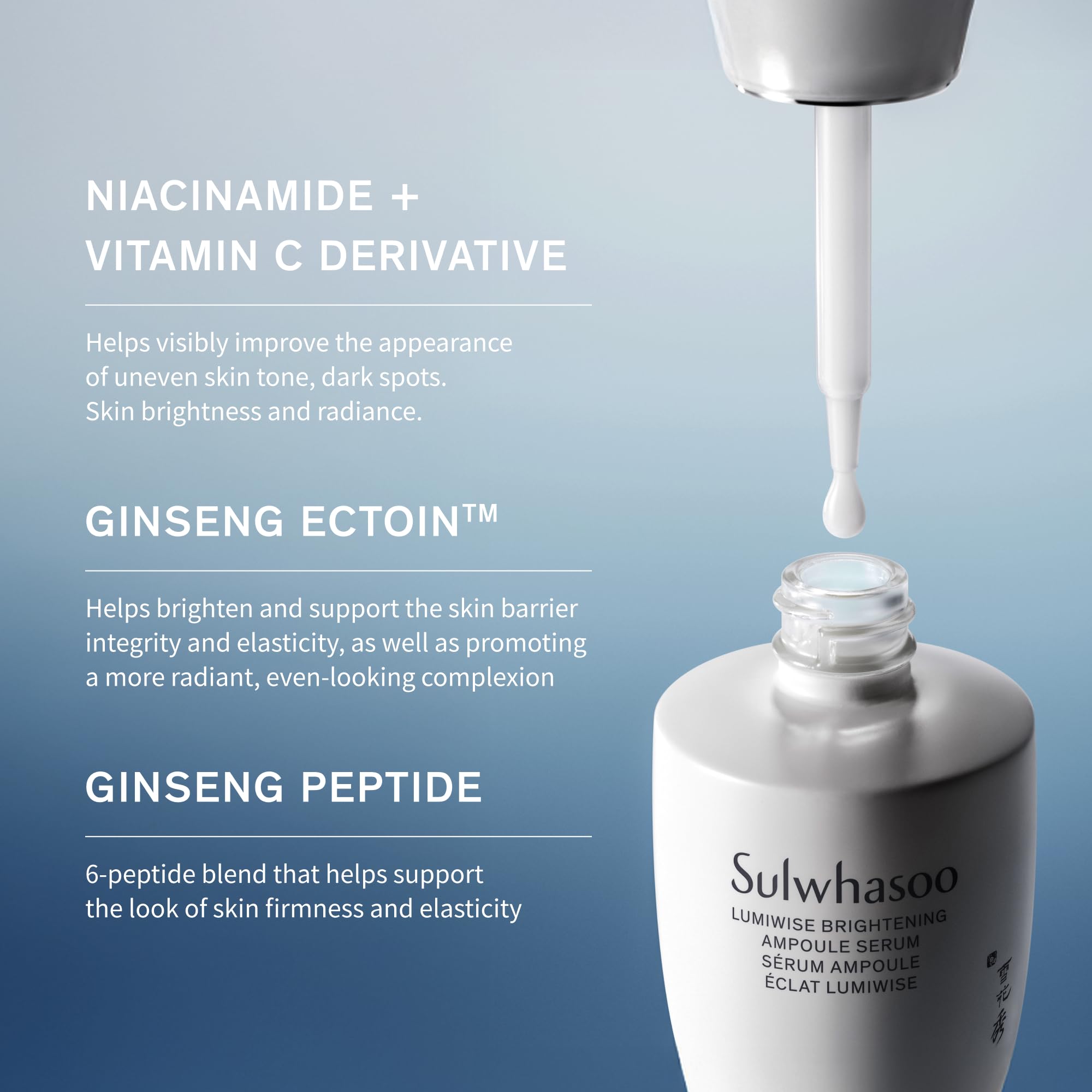 Sulwhasoo Lumiwise Ampoule Serum | Fade Visible Spots | Barrier Care | Soothe & Strengthen | Korean Skincare Ampoule Serum