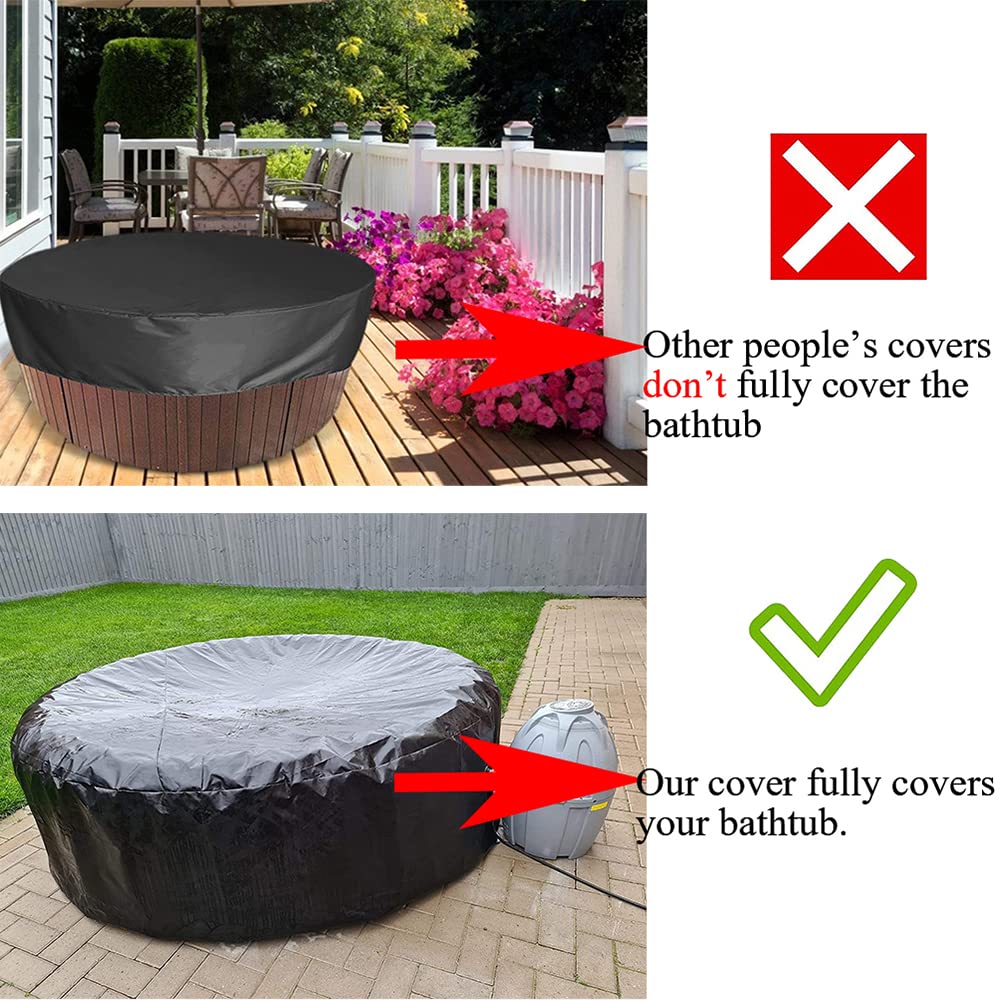 Cubierta redonda para bañera de hidromasaje, resistente al agua, cubierta de piscina al aire libre, portátil, redonda, inflable, a prueba de polvo, protector de repuesto para bañera/Salu (73 x