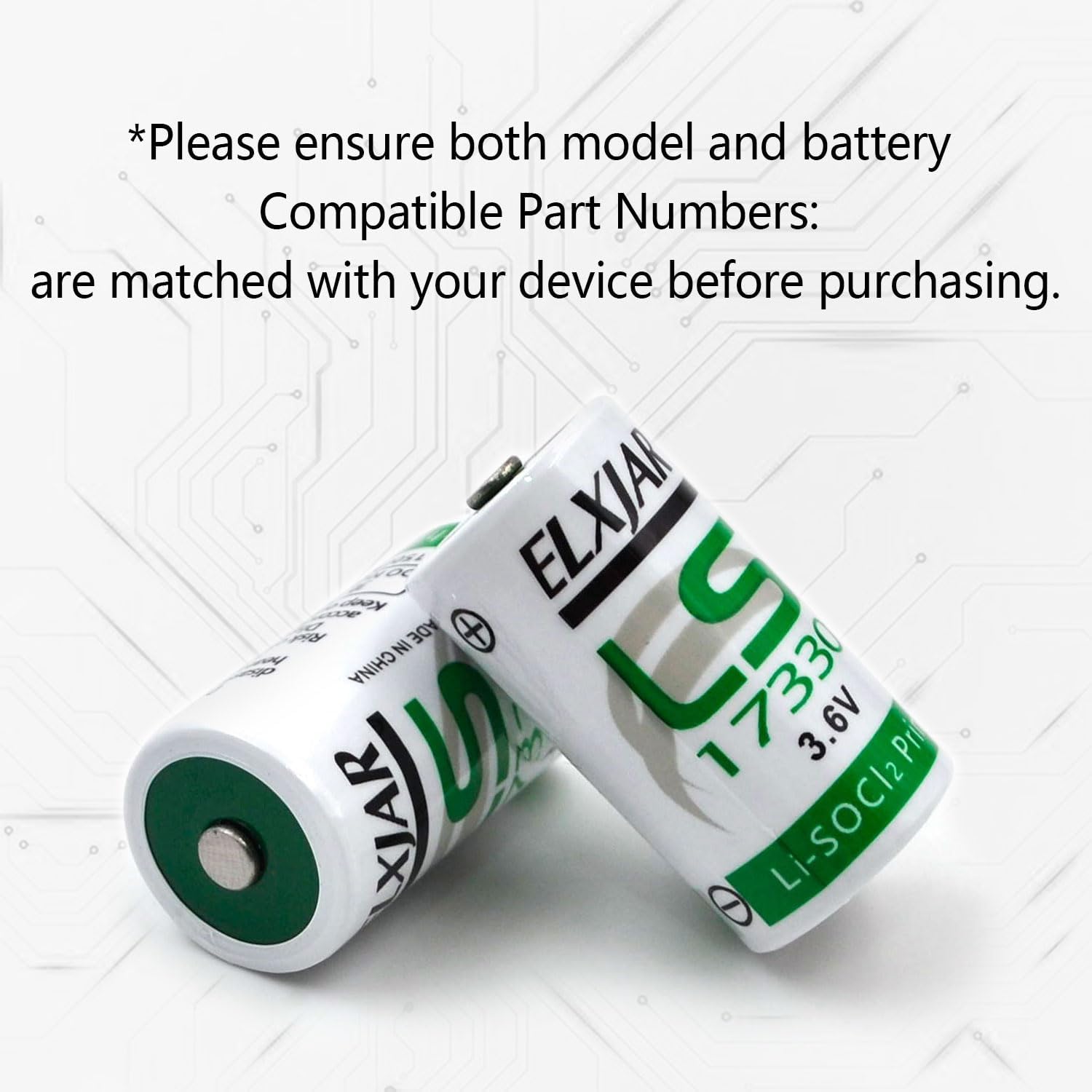 (3-Pack) 3.6V 1500mAh 2/3A LS17330 Lithium Battery Pack for Hunting Dog Trackers Carbon Monoxide Detectors Intrusion Sensors Invisible Fence Utility Metering Backup Power
