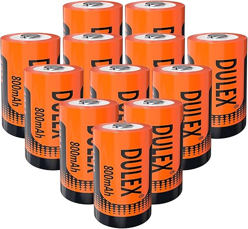DULEX Paquete de 12 baterías recargables CR123A de repuesto de baterías de litio CR123A de 3.7 V, 800 mAh, compatibles con cámaras de seguridad Arlo