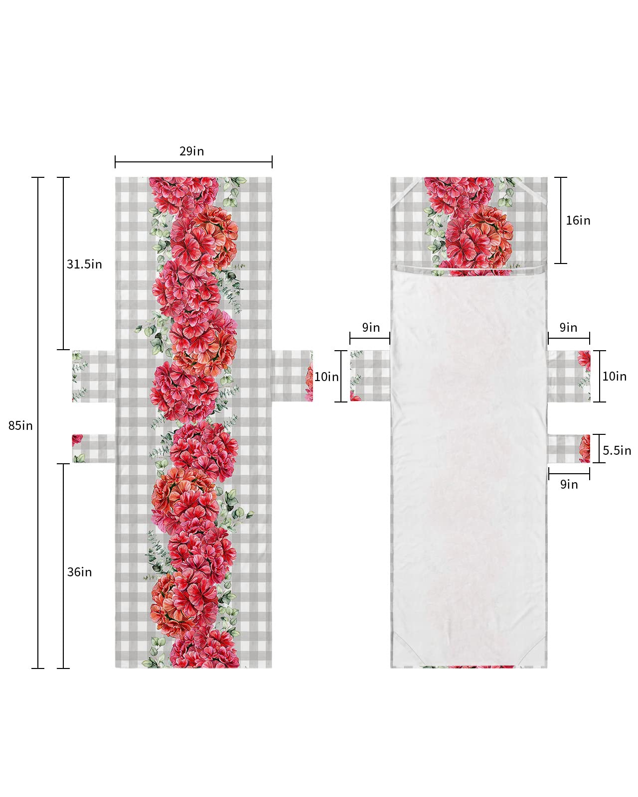 Red Floral Beach Pool Patio Lounge Chaise Chair Cover Towel with Pockets,Absorbent & Quick Dry Microfiber Towel Cover Bag Summer Travel Accessories for Sunbathing