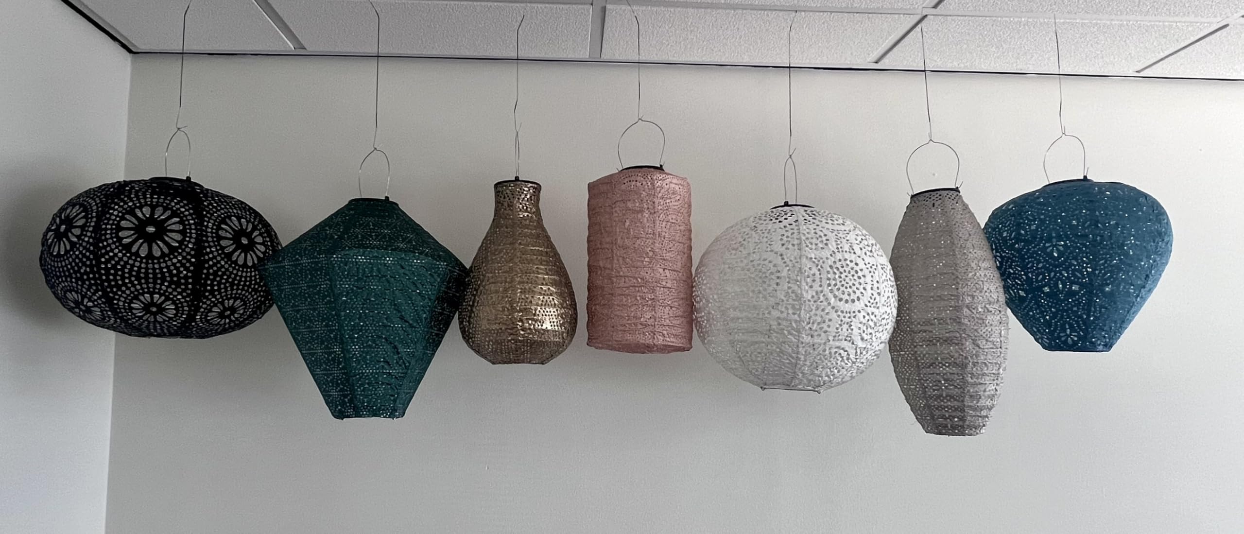 7 x Lanterne solari da giardino con motivo – Lampioni set illuminazione da esterno – Lanterna marocchina orientale - LED solari giardino, terrazzo e balcone – Illuminazione decorativa