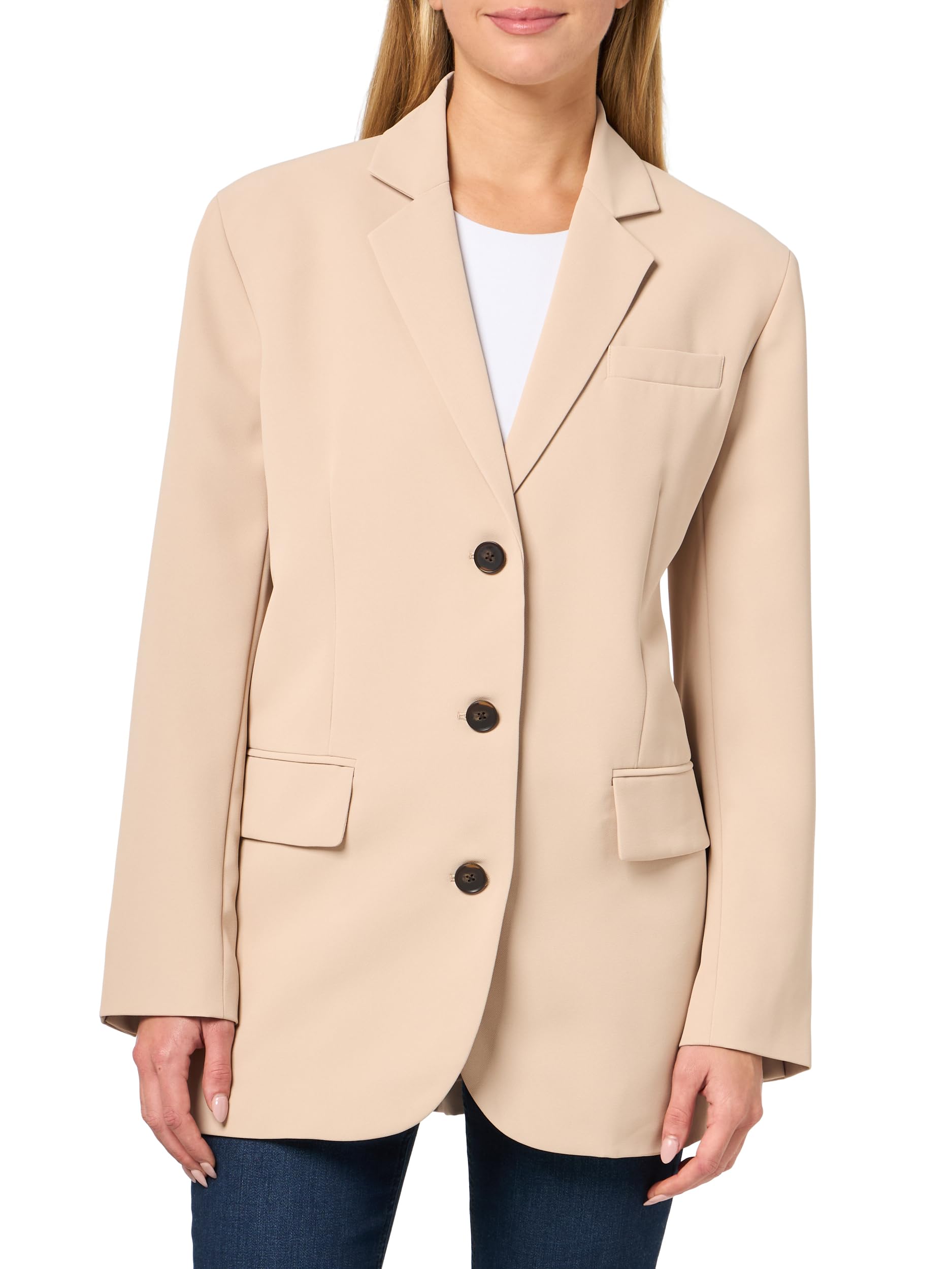 Kenneth Cole Womens Vision Twill Three Button Boyfriend Jack