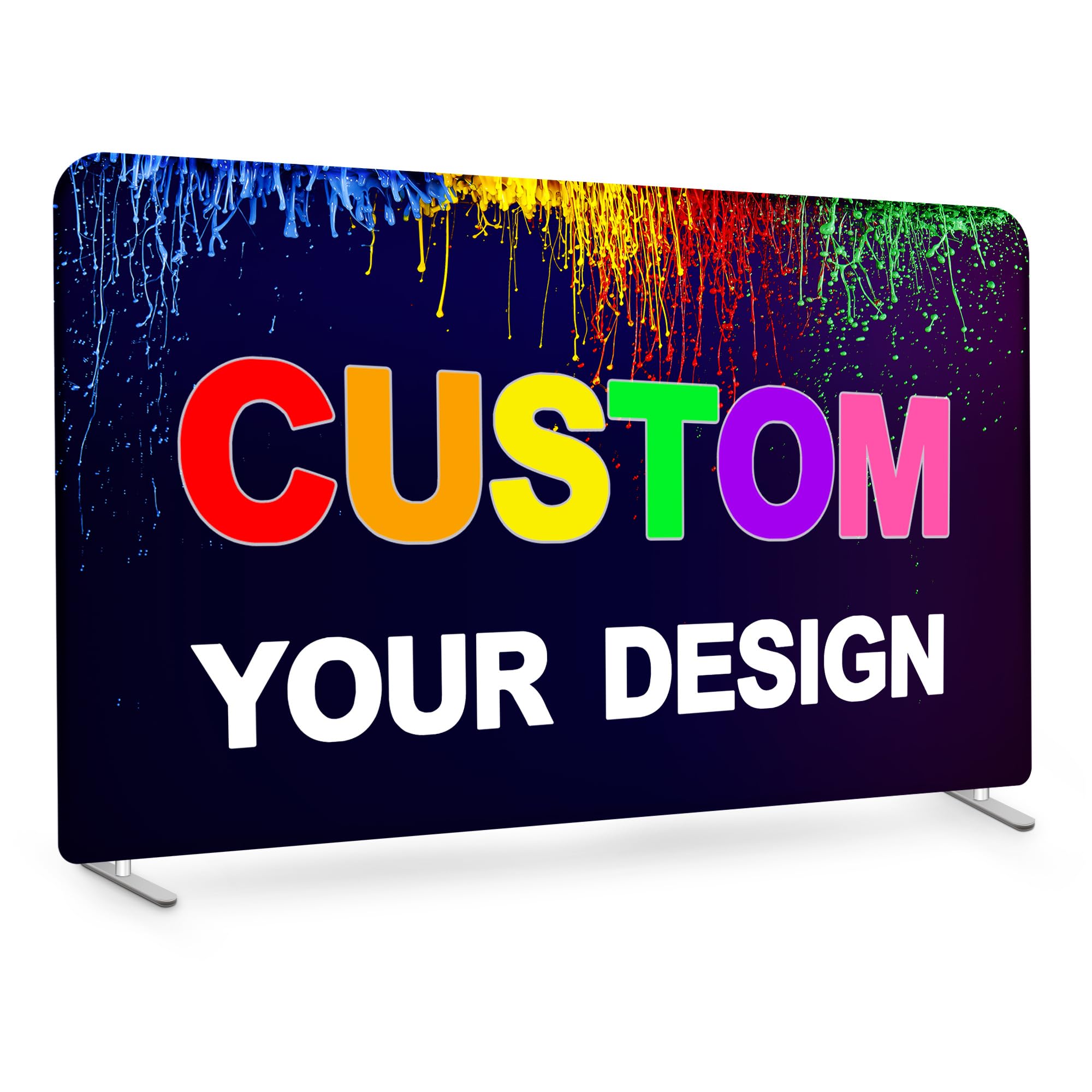 Custom Tension Fabric Trade Show Display Backdrop, Personalized Step and Repeat Backdrop with Photo Logo for Booth, Exhibition, Party, Wedding (