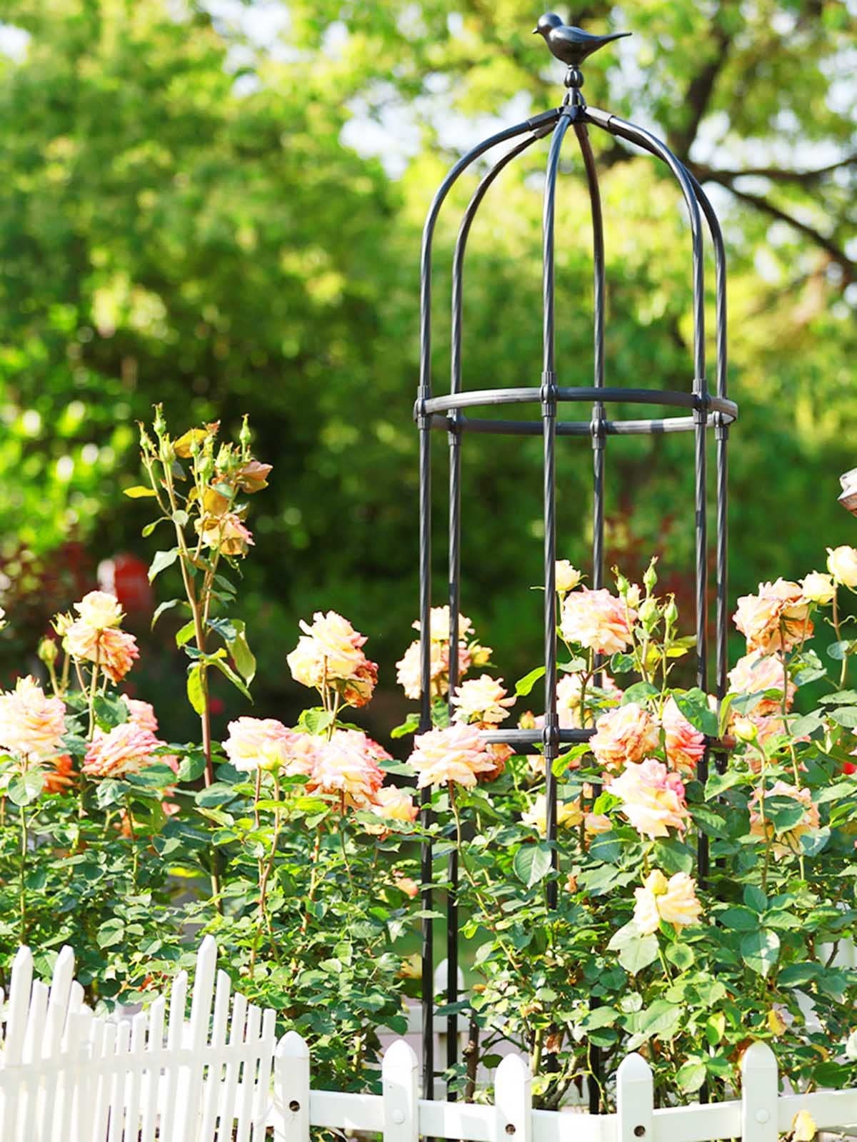 Relaxdays Ranktoren Set Van 2, Vrijstaand, Klimhulp Voor Rozen Klimplanten Weerbestendig H 139 Cm 149 Cm Zwart