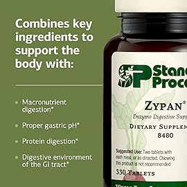 Standard Process Inc. Zypan - Digestive Health Support Supplement - HCI Supplement with Pancreatin, Betaine Hydrochloride & Pepsin - Support Macronutrient Digestion - 330 Tablets