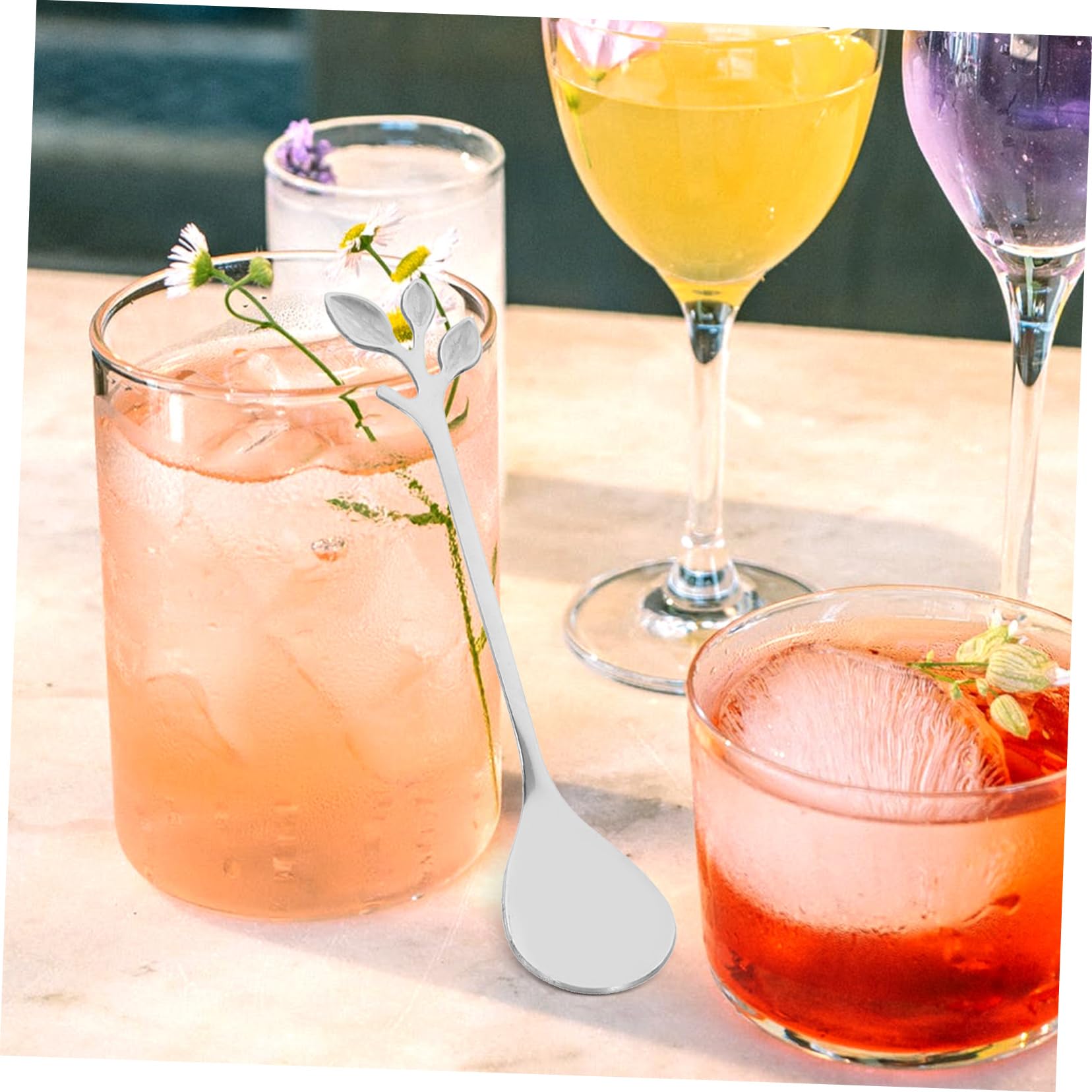 Gatuida 48piezas Cucharas De Mezcla De Acero Inoxidable Diseño De Cucharas De Cocktail Para Mezclar Bebidas y Utensilios De Bar