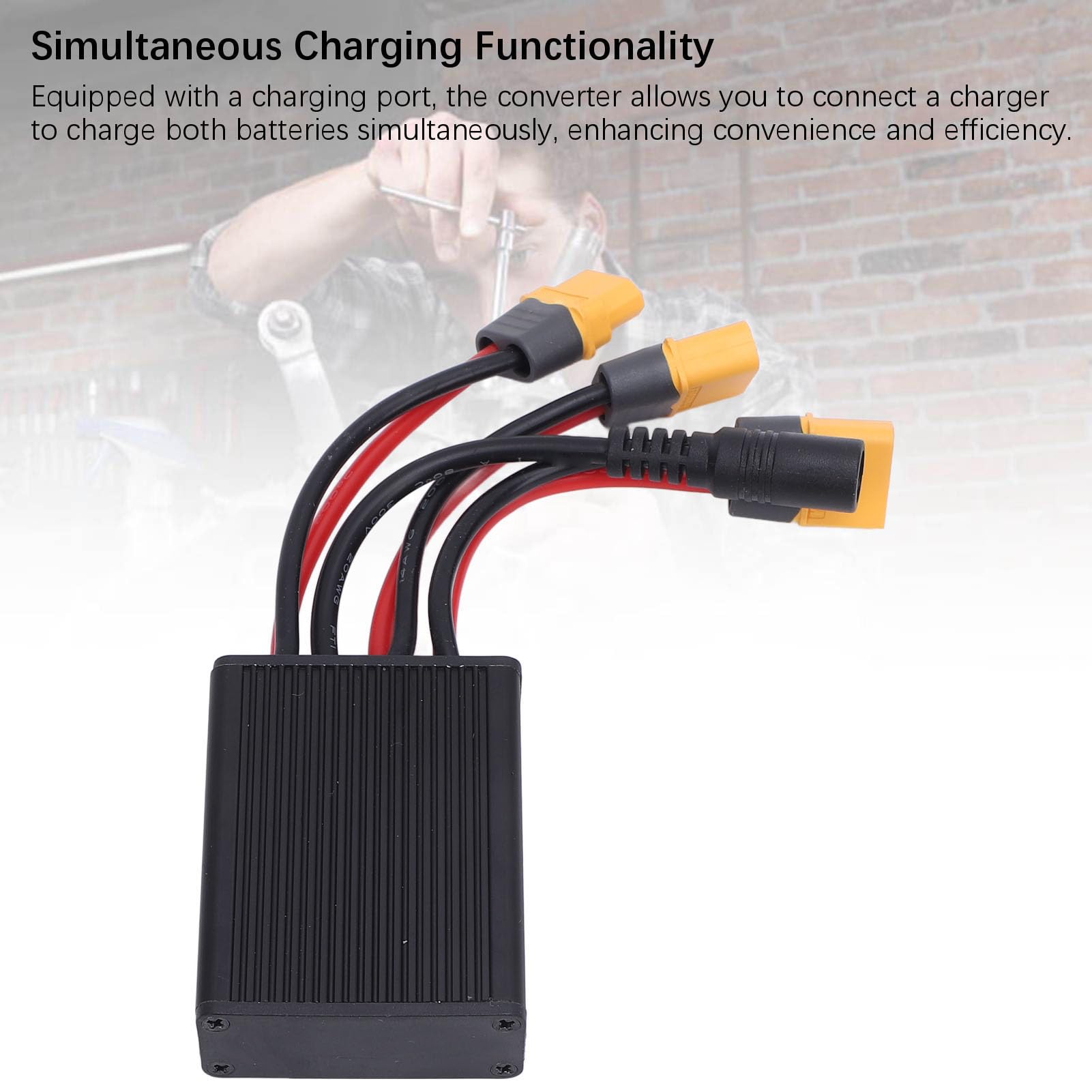 Tbest Dual -Batterie -Anschlussadapter, Electric Double Battery -Entladungswandler 20V Bis 72 V 30A Dual Battery Pack Switch Balancer mit Ladestand Zur Modifikation