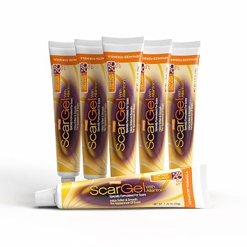 Natureplex Scar Gel 1.25 oz 6 Pack Clinically Proven Formula for Old & New Scars Reduces Appearance of Scars from Surgery, Burns, Acne, Injury & Stretch Marks
