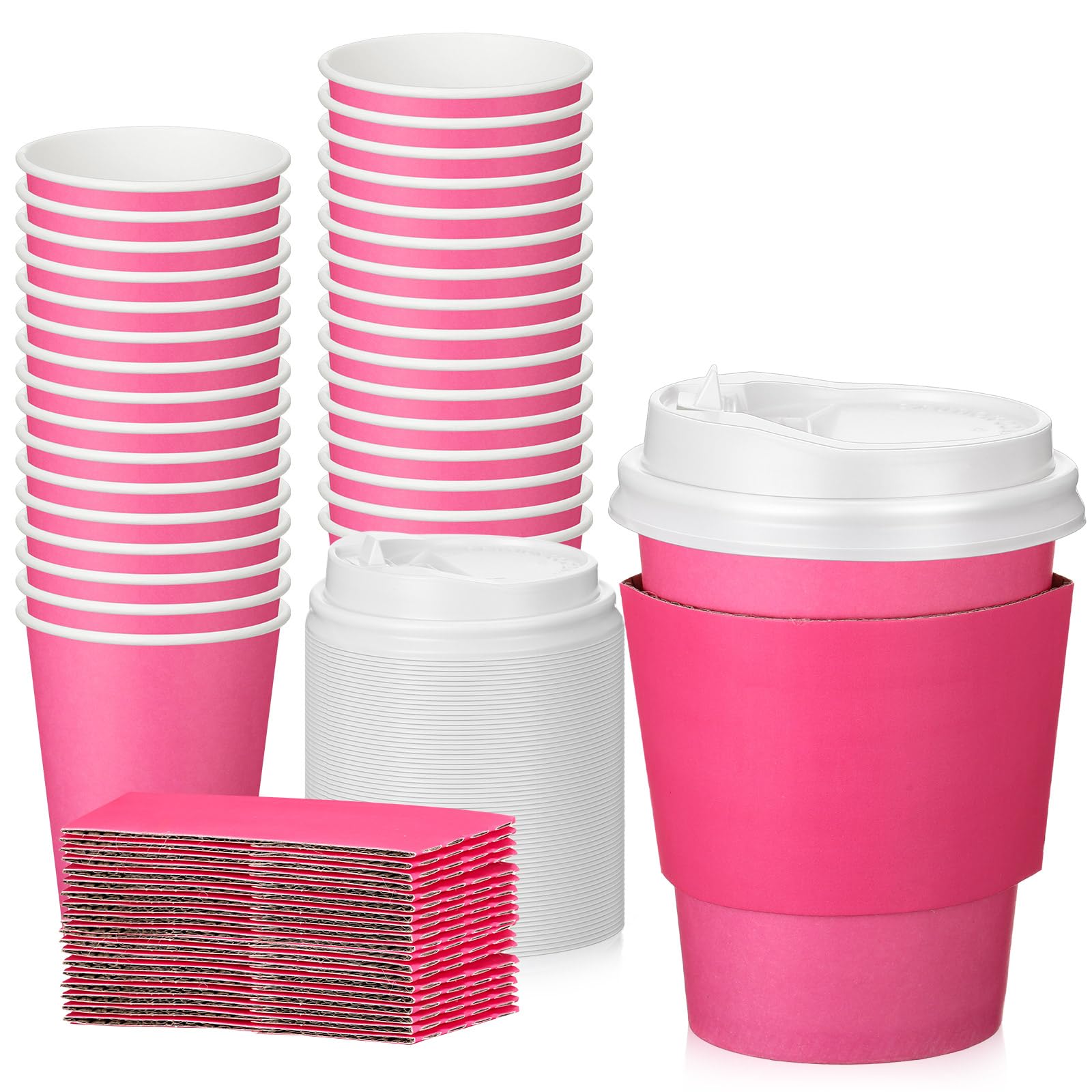 Tasses café jetables anti brûlure avec manchon et couvercle pour transporter le thé sans fuite