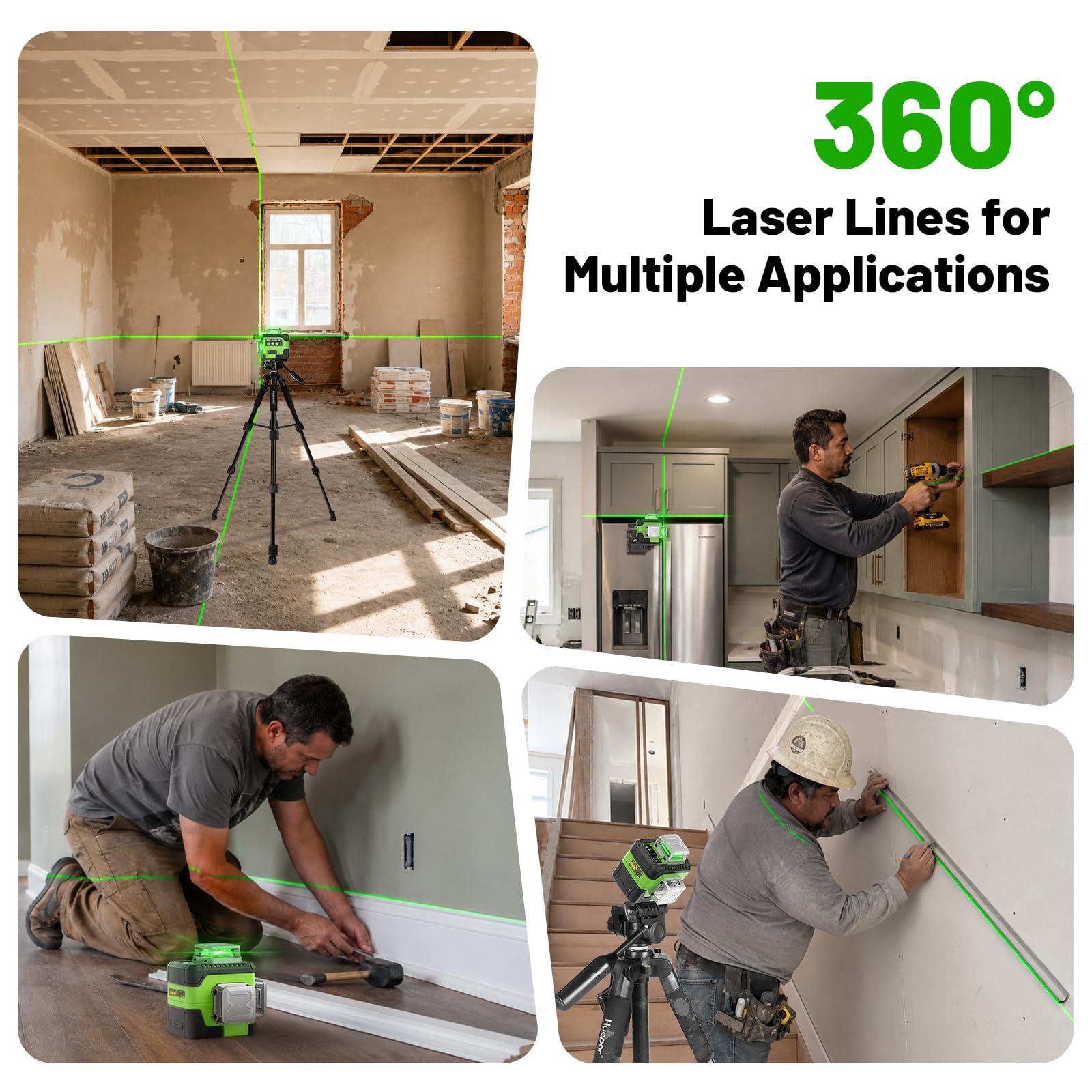 Huepar 360° Laser Level - Precise Angle & Easy Setup -7