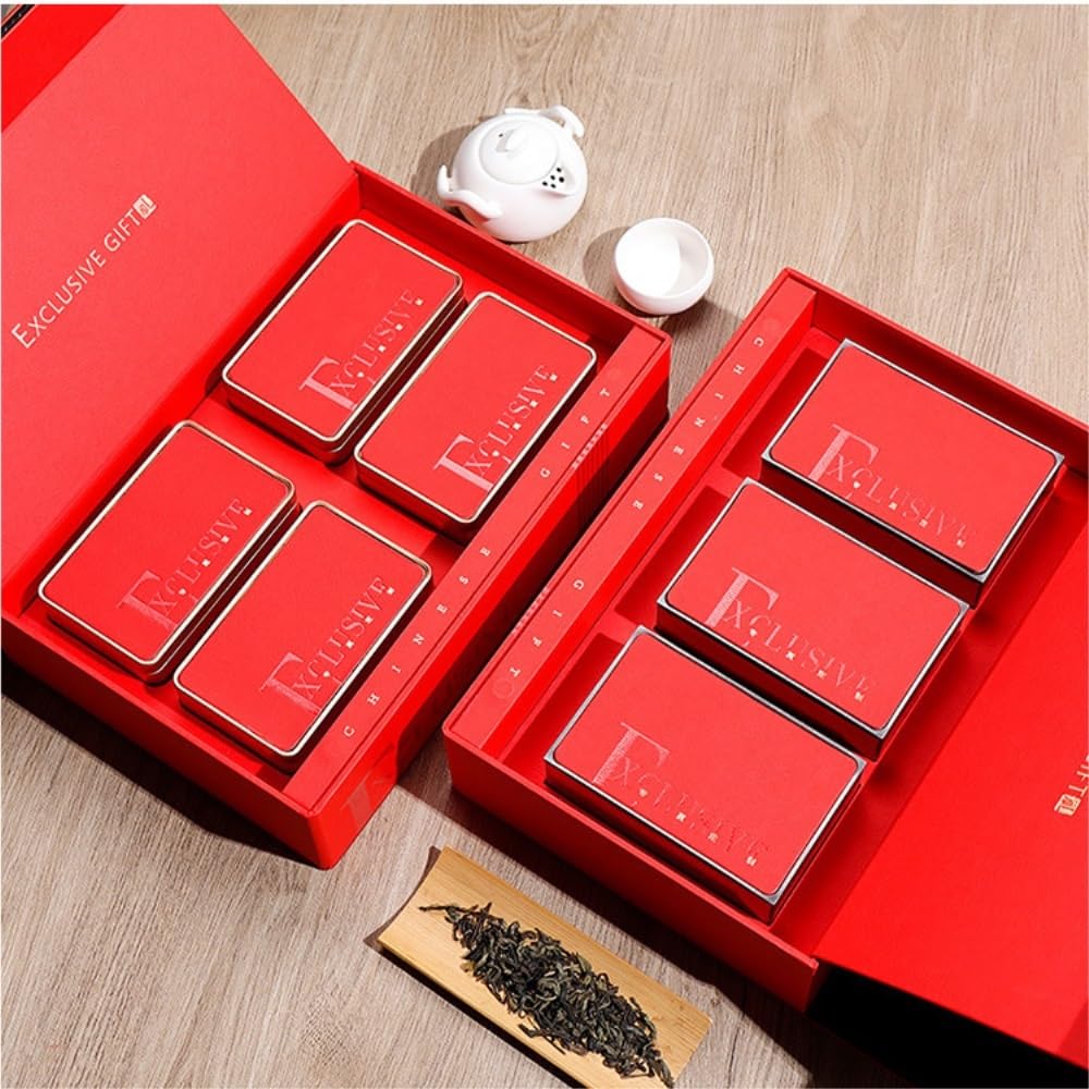 Teeservice Bulk Tee Vorratsbehälter Dosen Versiegelte Dosen Quadratische Dosen Leere Dosen Süßigkeitendosen Teedosen Vier Dosen Geschenkbox Set Tee Vorratsglas (C)
