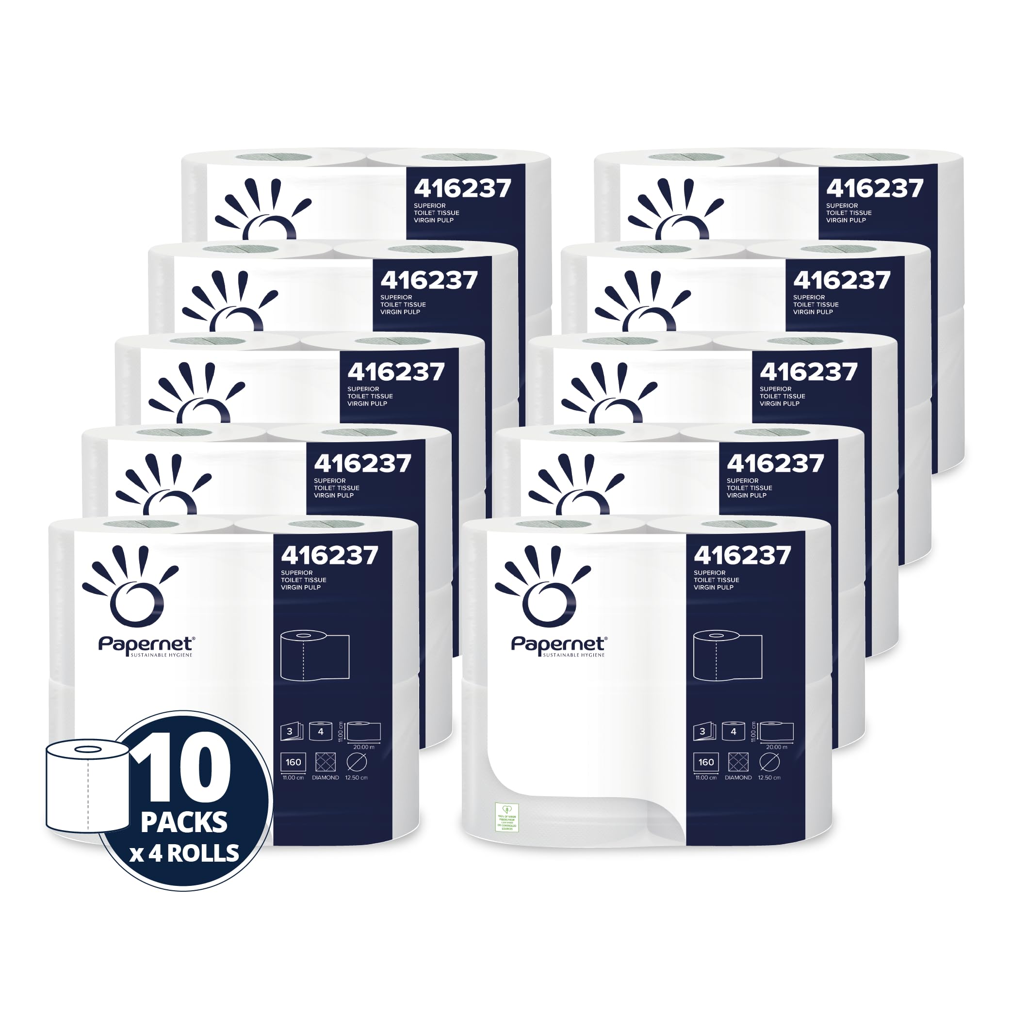 Papel higiénico de 3 capas Superior pack de 40 rollos para el hogar 4