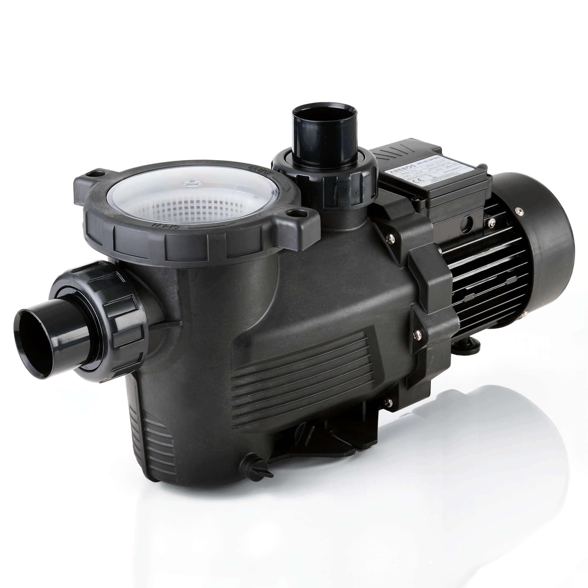 Arebos Bomba de piscina de 800 W | bomba de filtro con prefiltro y 19000 l/h | bomba de piscina para sistema de filtro de arena y sistema de filtro | potente y energéticamente eficiente