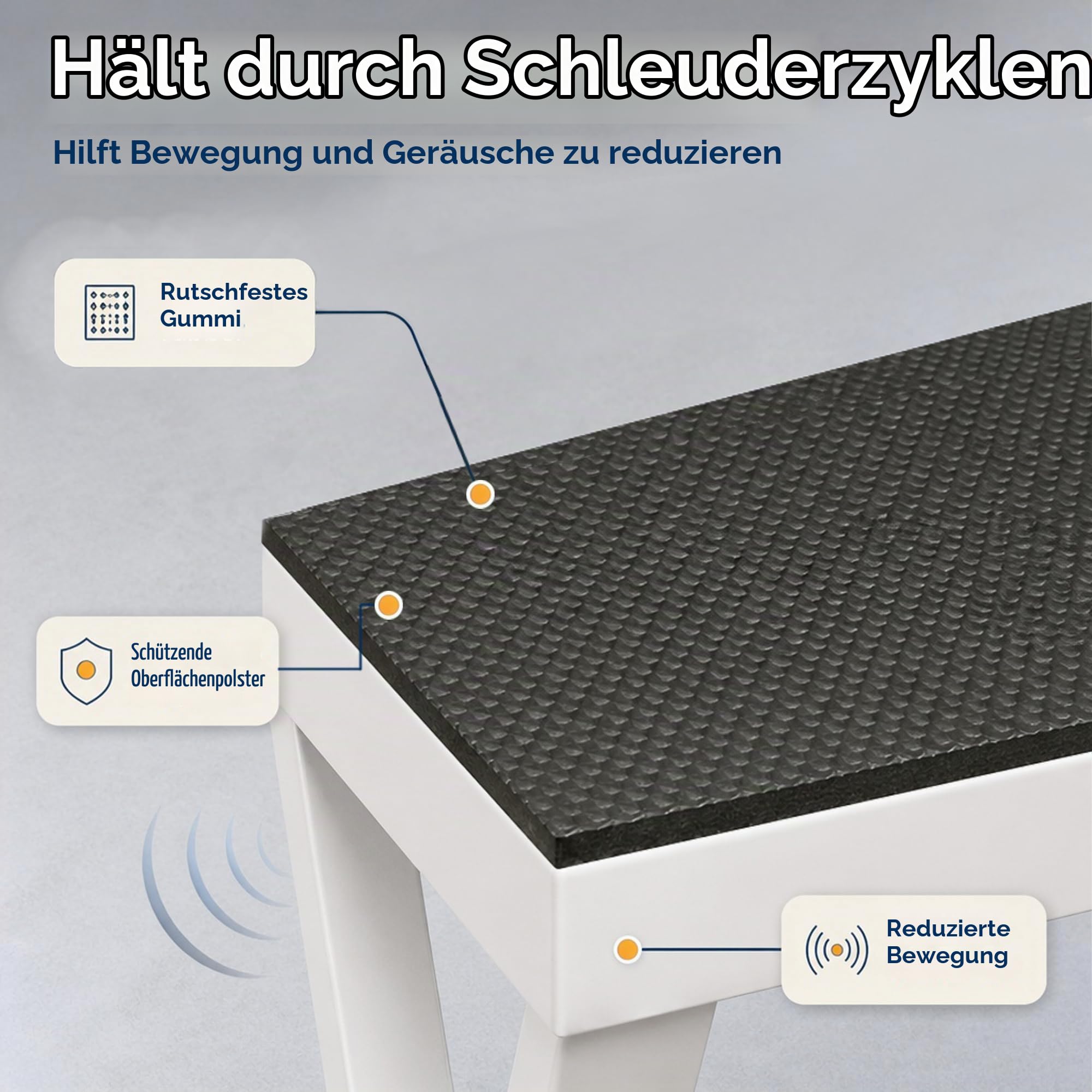 Maxi – Universal Waschmaschinen- und Trockner-Stapelkit | Verstellbarer Rahmen (72–82 cm), 100 kg Tragkraft | Ohne Bohren, Antivibration, Platzsparend