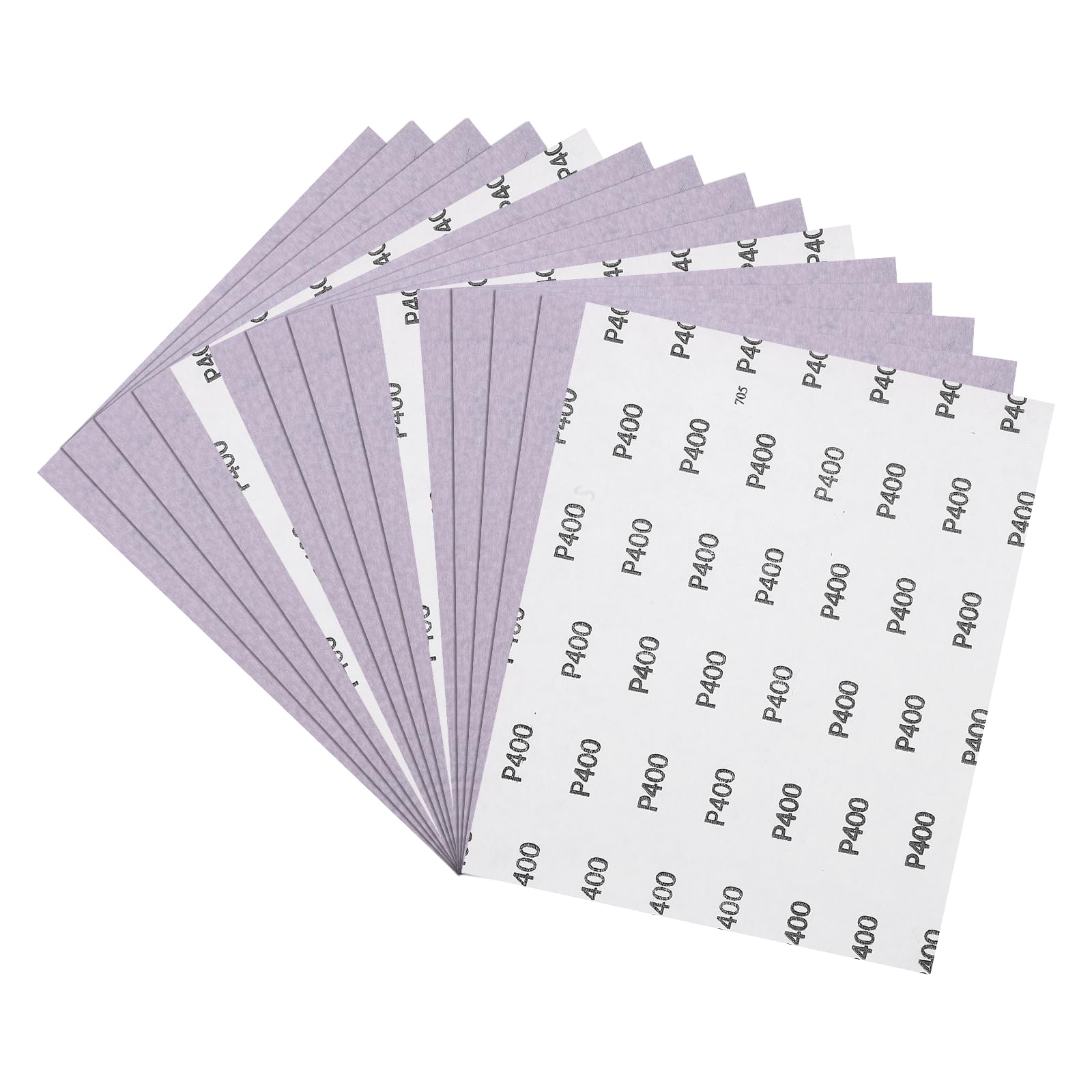 Kozelo 15pcs Sand Papers - [229 x 279mm x 400 Grits] Sandpaper Sheets for Metal Auto Wood Polishing and Scratches Removing, Alumina Abrasive Purple