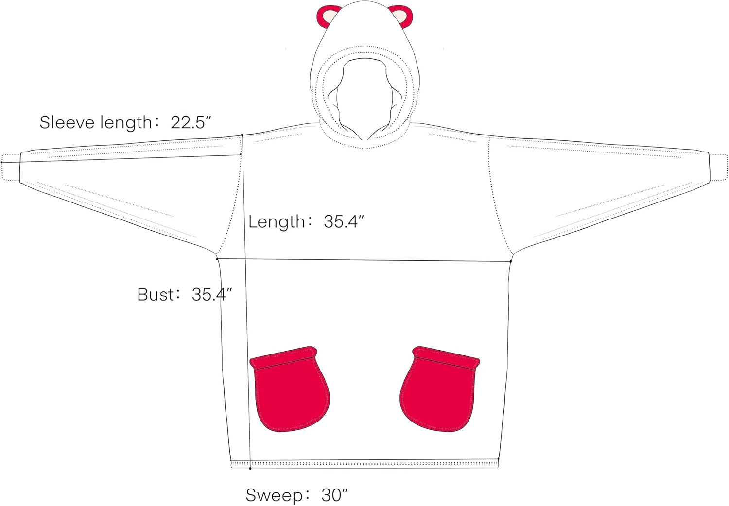 NEWCOSPLAY Wearable Blanket Hoodie Sherpa Hoodie Blanket for Women Men Warm Oversized Sweatshirt with Pockets - Image 7