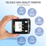 WRIST DIGITAL BLOOD PRESSURE MONITOR MACHINE BP CUFF FOR HOME USE (Noir, rétroéclairé LCD Affichage)