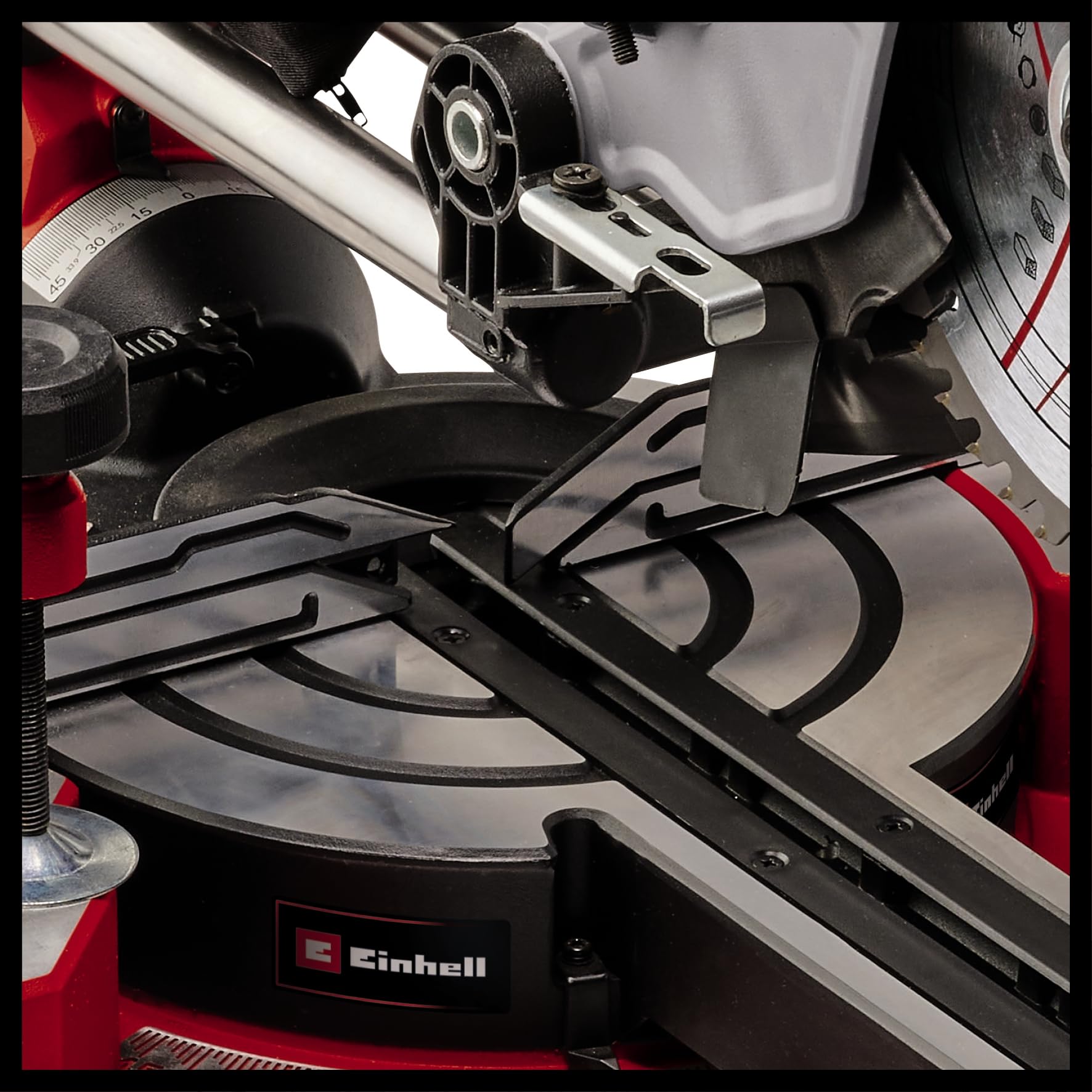 Einhell Zug-Kapp-Gehrungssäge TE-SM 8 L Dual (1800 W, max. 65 mm x 305 mm Schnitttiefe/-breite, Ø 216 mm Sägeblatt, beidseitig neigbarer Sägekopf, Zugfunktion, Laser)