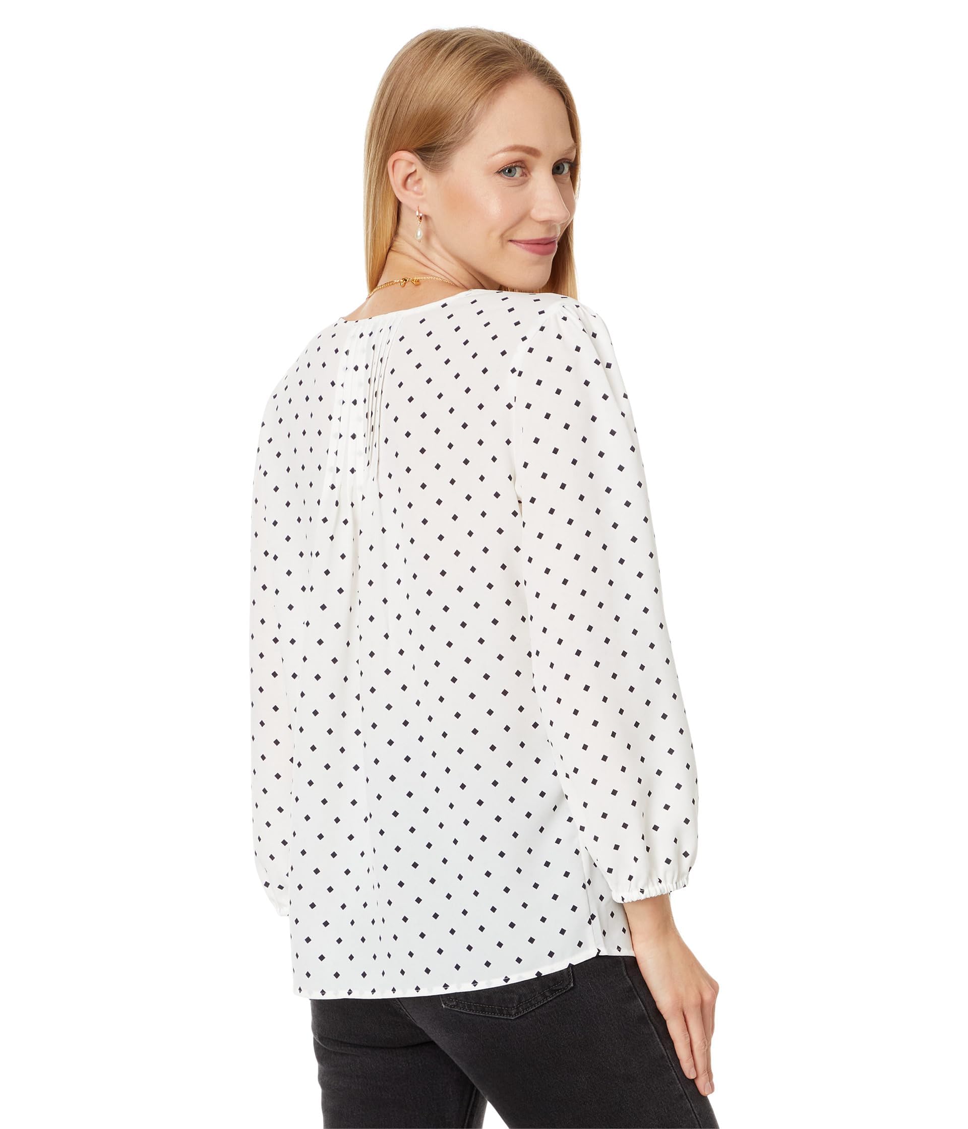 Tommy Hilfiger Damen Floral Pintuck Blouse Bluse mit Blumenmuster und Biesen